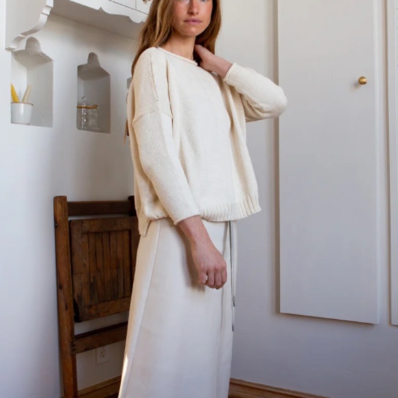 ERICA TANOV The Gabrielle Rollneck Sweater Natural Organic Cotton Handmade 1 S - Picture 1 of 16